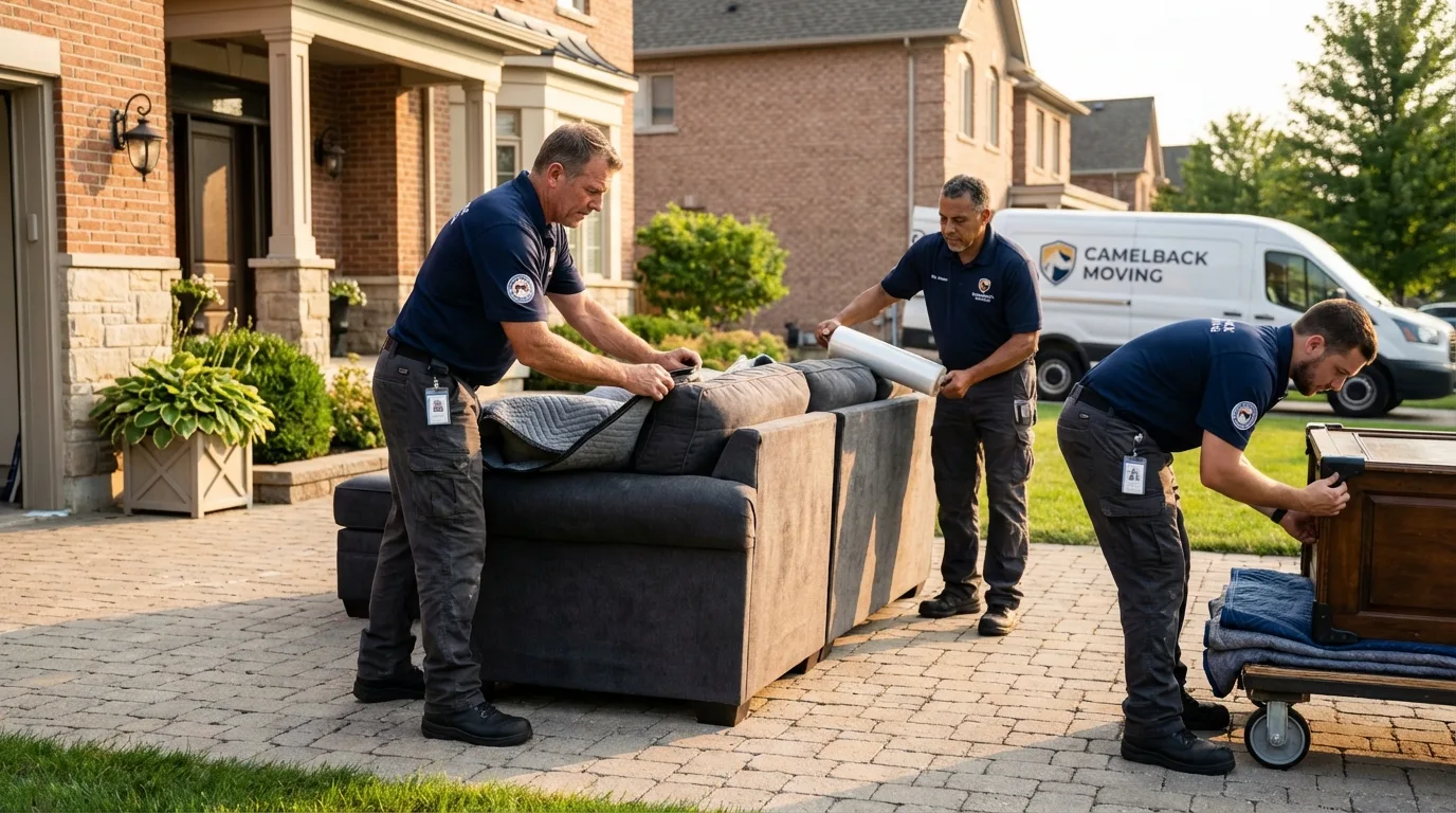Large estate moving crew wrapping furniture in Erwin, TN